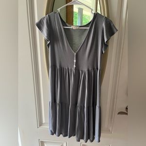 Steel blue medium mini dress